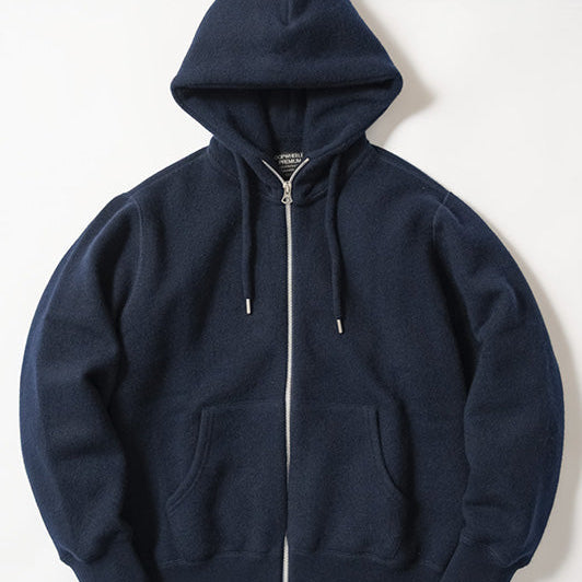 The cashmere 100% TSURIAMI loopback zip hoodie is now ready
