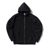 LW323 Relaxed Fit High Zip Hoodie - Black