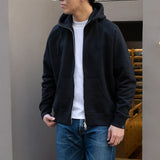 LW323 Relaxed Fit High Zip Hoodie - Black