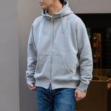 LW323 Relaxed Fit High Zip Hoodie - Gray Melange