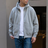 LW323 Relaxed Fit High Zip Hoodie - Gray Melange